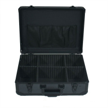 19 inch Brief Case Aluminum Black Color Hard Case Toolbox Briefcase With Removable Adjustable Dividers